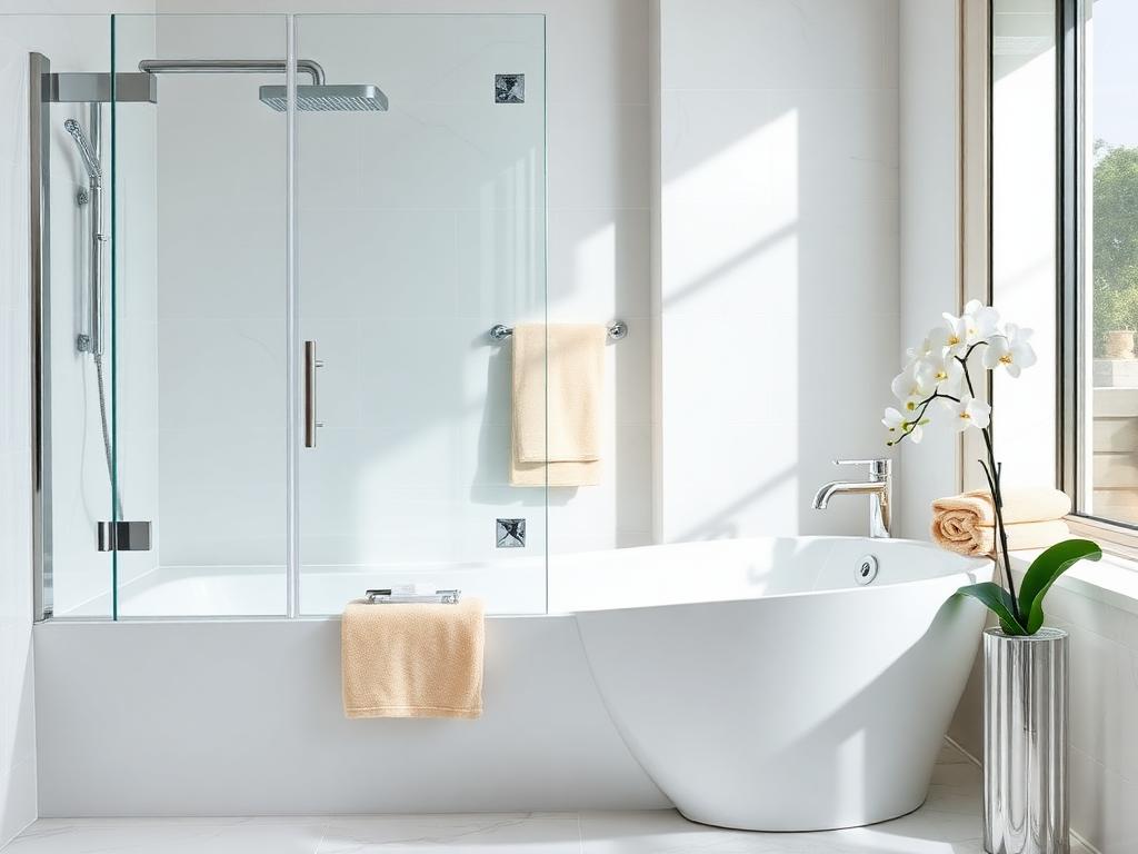 Pristine luxury bathroom after deep clean