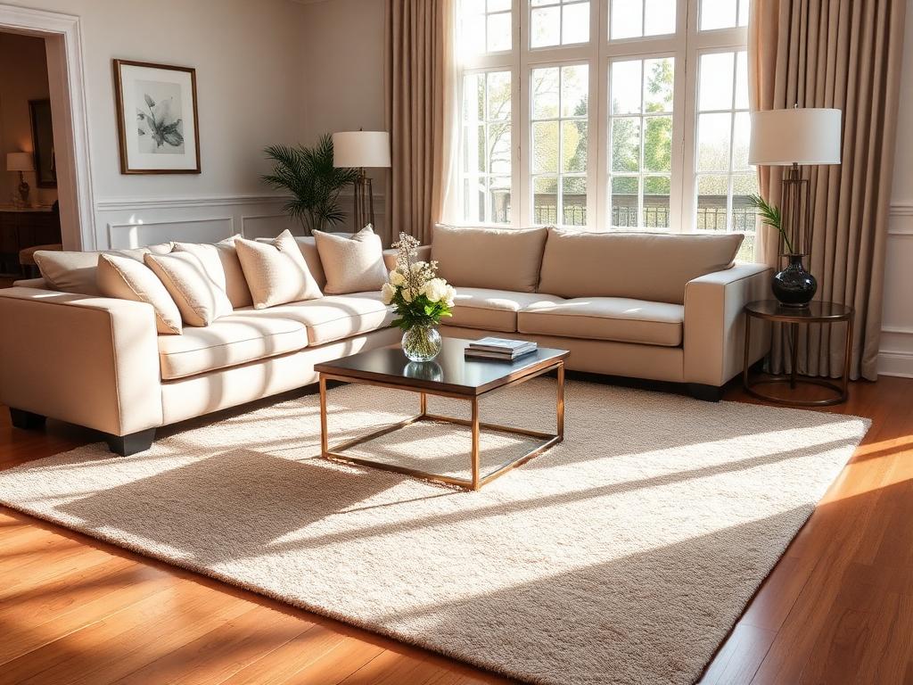 Elegant living room freshly cleaned and styled
